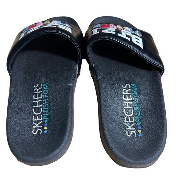 Skechers x Line Friends BT21 plush slides Sz 6 Rare - Picture 5 of 6